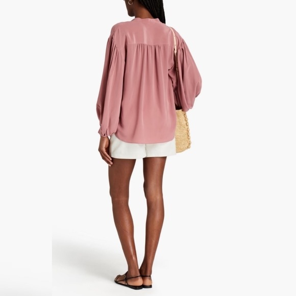 Joie Lasha Long Sleeve Silk Blouse Dusty Rose Sz: Small - Picture 6 of 16